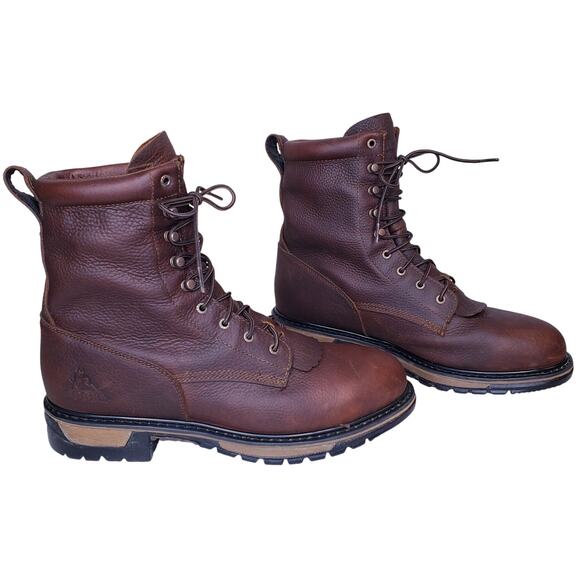Rocky Original Ride Lacer 9" Boots Men's US 13Wide Waterproof Western Brown 2723 - Picture 5 of 13